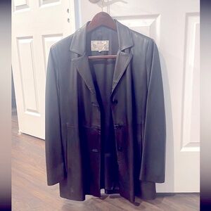 Italian Leather Jacket Classic Coat made in Italy M/42 size
